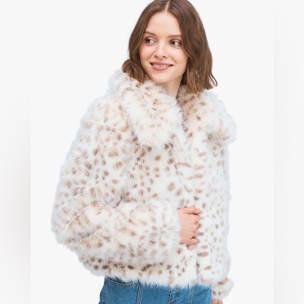 Kate Spade Cream and Brown Teddy Jacket